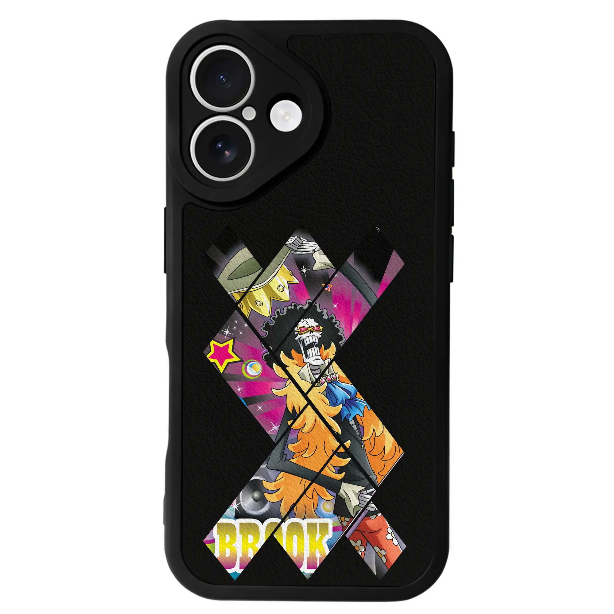 ワンピース グッズ ブルック - IPhone 16シリーズ対応 ・ シリコンスマホケース ・ レザー調 ・ 高精度フィット ・ 耐衝撃 ・ ワイヤレス充電対応 ・ 精密カット